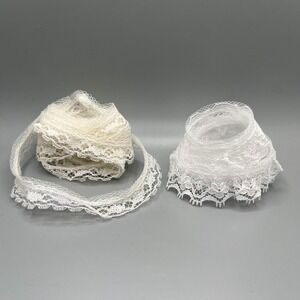 VTG Ivory Lace Trim, over 2yds Total,‎ Vintage Style, Sewing Craft Supply